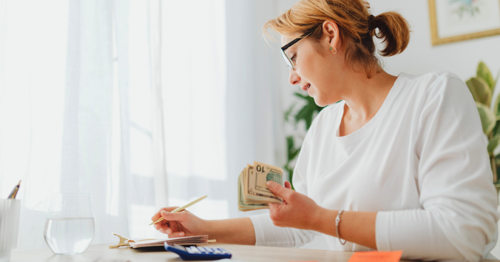 A Woman evaluating her financial wellness